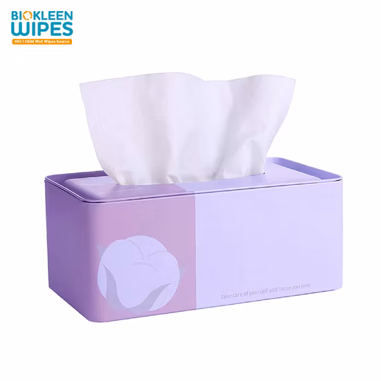 Biokleen Mouchoirs en coton personnalisés pour bébé Lingettes sèches douces Utilisation humide et sèche Pur coton 100 pièces Mouchoirs en coton jetables non parfumés pour la peau sensible de bébé